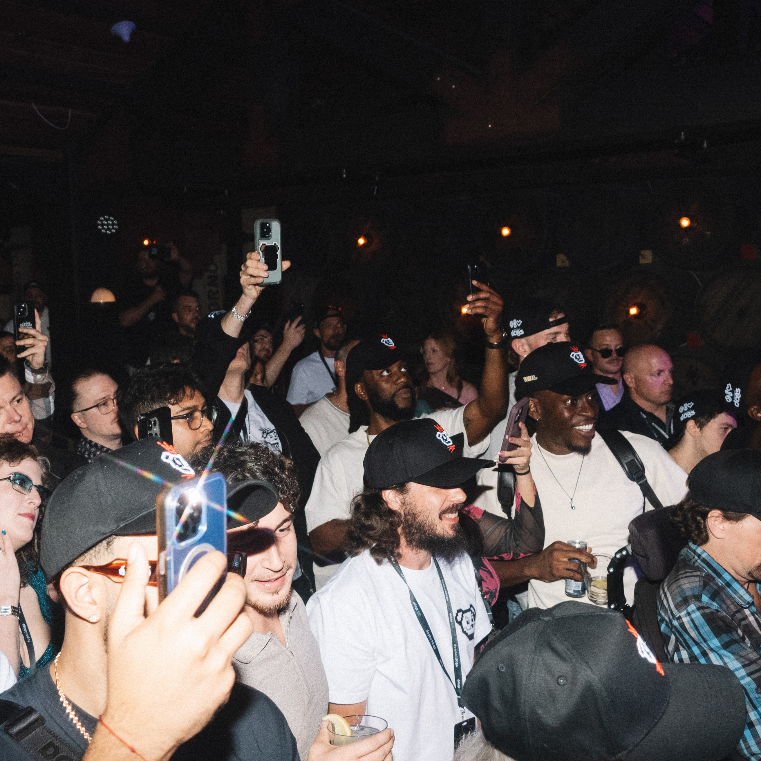 DDNYC photo from NYC capturing the Doginal Dogs community during a massive party, enjoying collectibles, Dogecoin-powered inscriptions/NFTs, and creating amazing memories with Doginals friends.