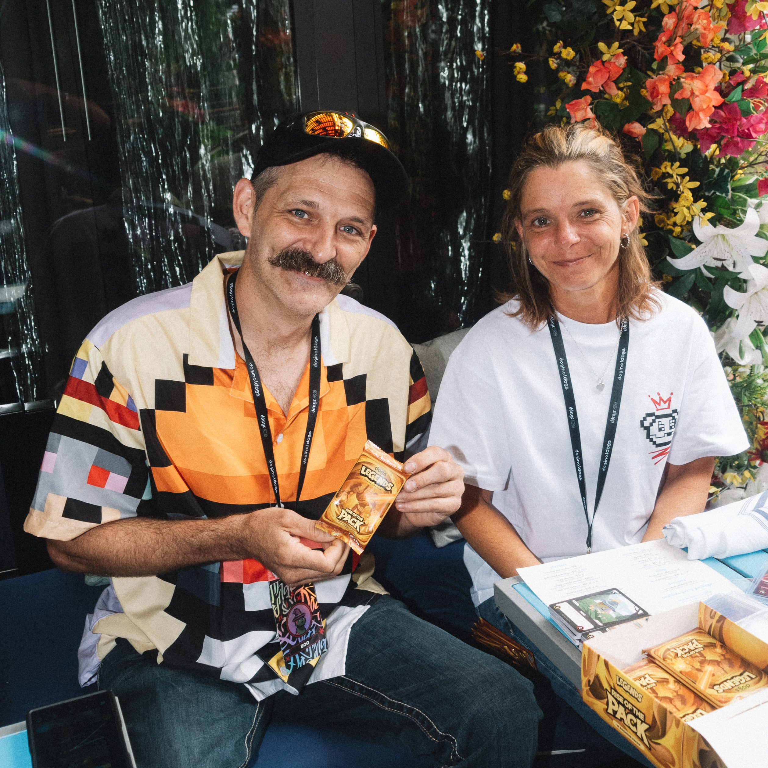 DDNYC party scene in NYC showing the Doginal Dogs community enjoying web3 conversations, creative merch, Dogecoin inscriptions/NFTs, and a shared love for Doge and Doginals.