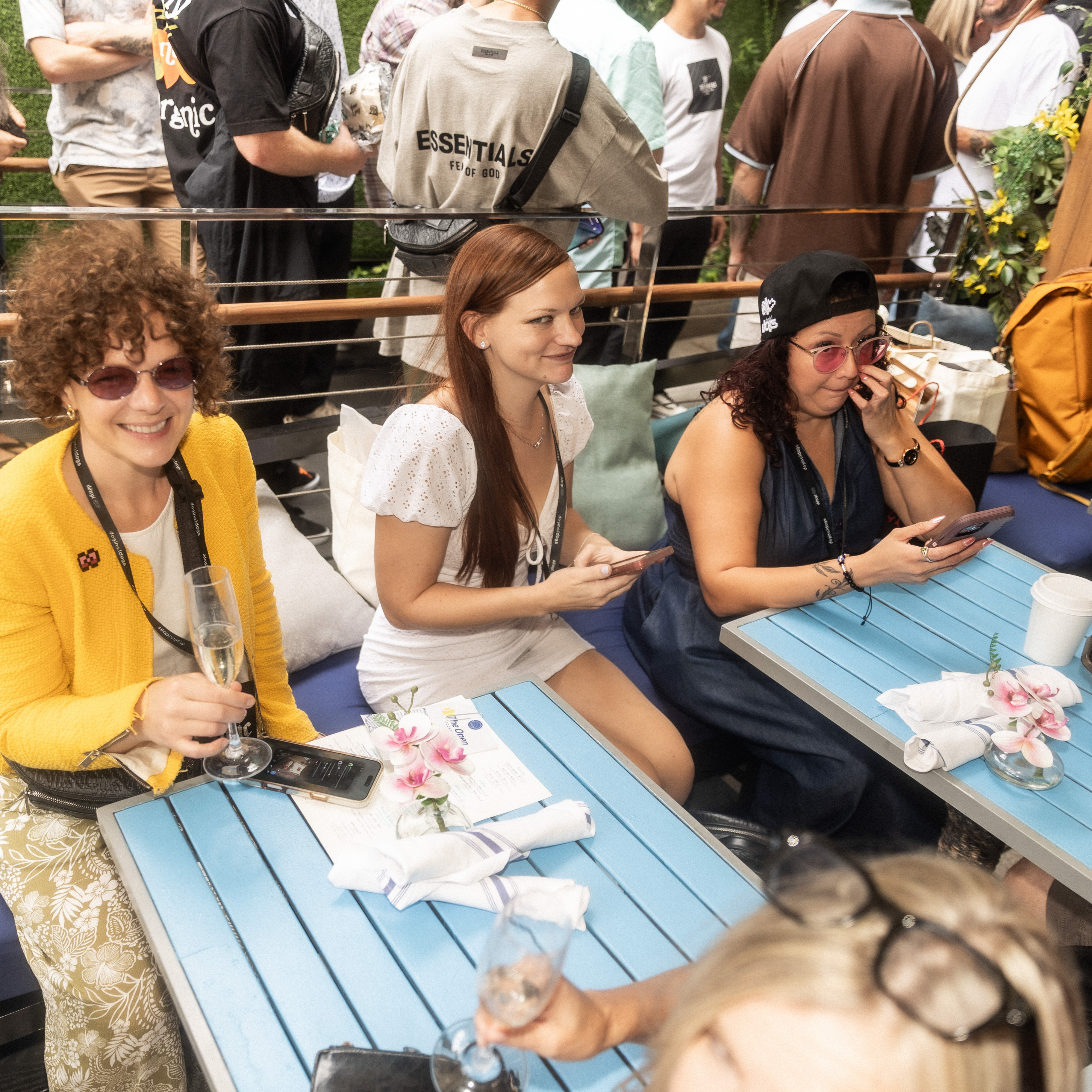Photo from DDNYC in NYC where the Doginal Dogs community celebrated with friends at a big party, showing off exclusive Doge-inspired merch, inscriptions/NFTs, and the creativity of Dogecoin and Doginals.
