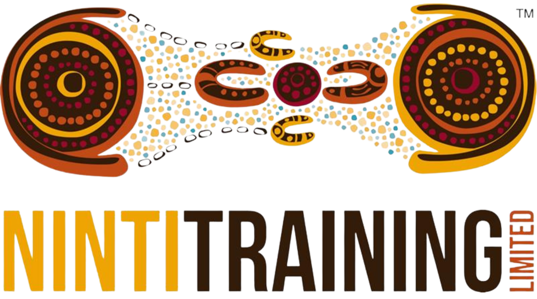 Ninti Training Limited logo with Indigenous Australian dot art design featuring circular patterns and earth tones.