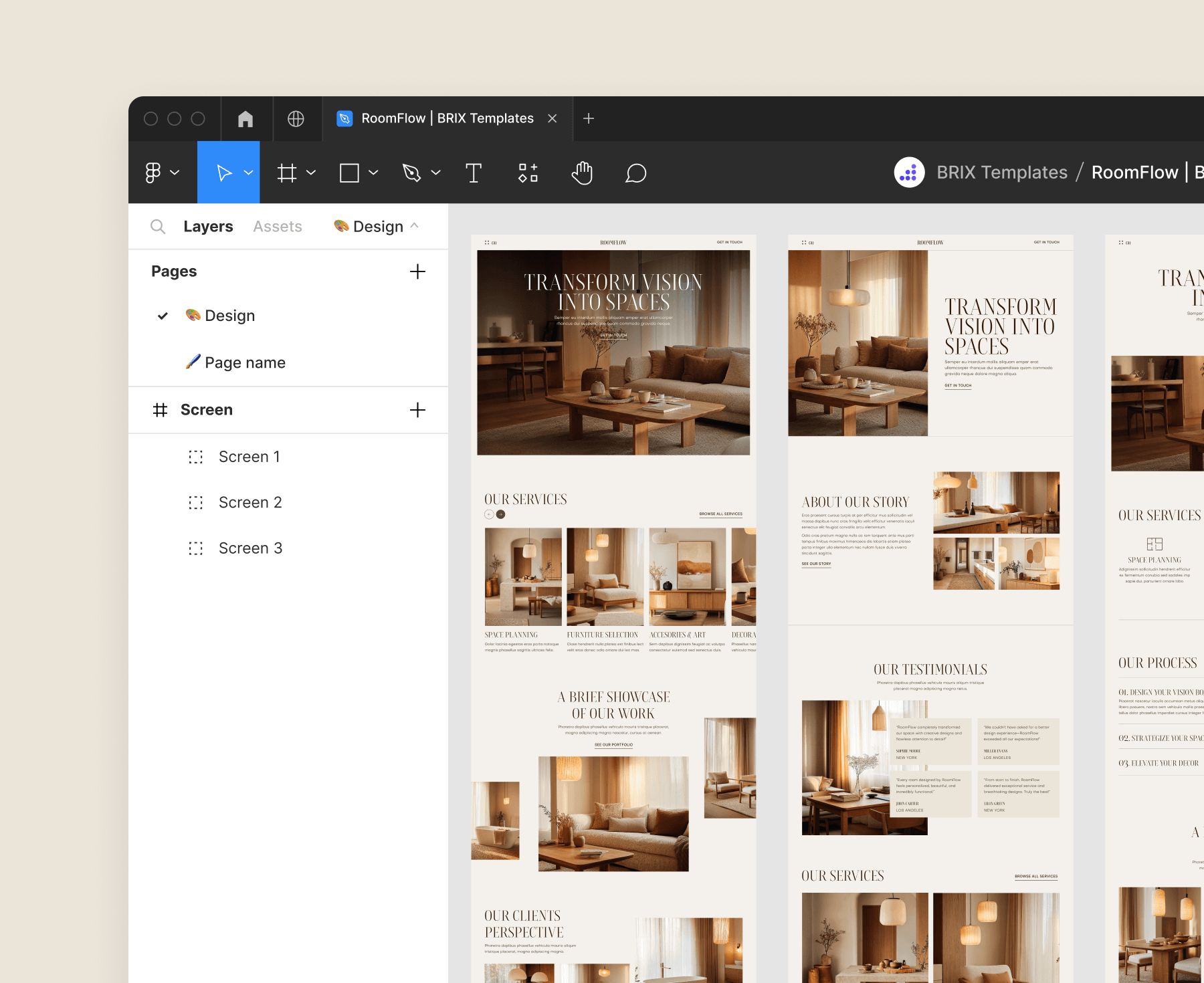 RoomFlow - Figma File Included - Interior Design Webflow Template | BRIX Templates