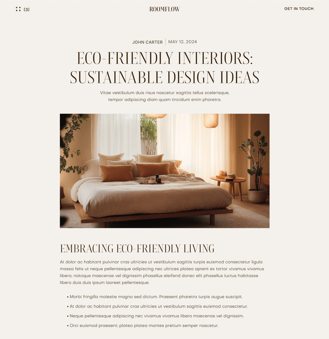 RoomFlow - Blog Single Main Page - Interior Design Webflow Template | BRIX Templates