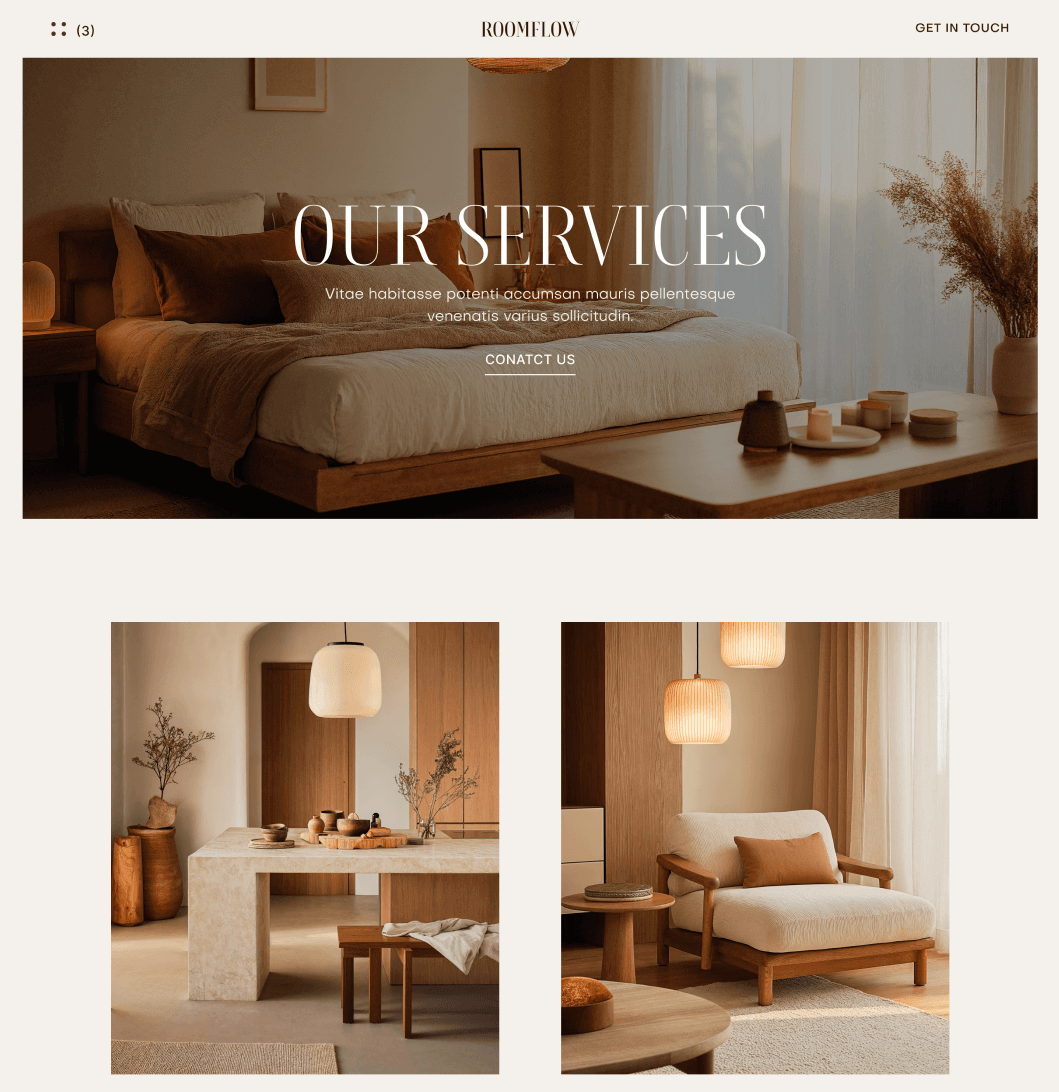 RoomFlow - Services Main Page - Interior Design Webflow Template | BRIX Templates