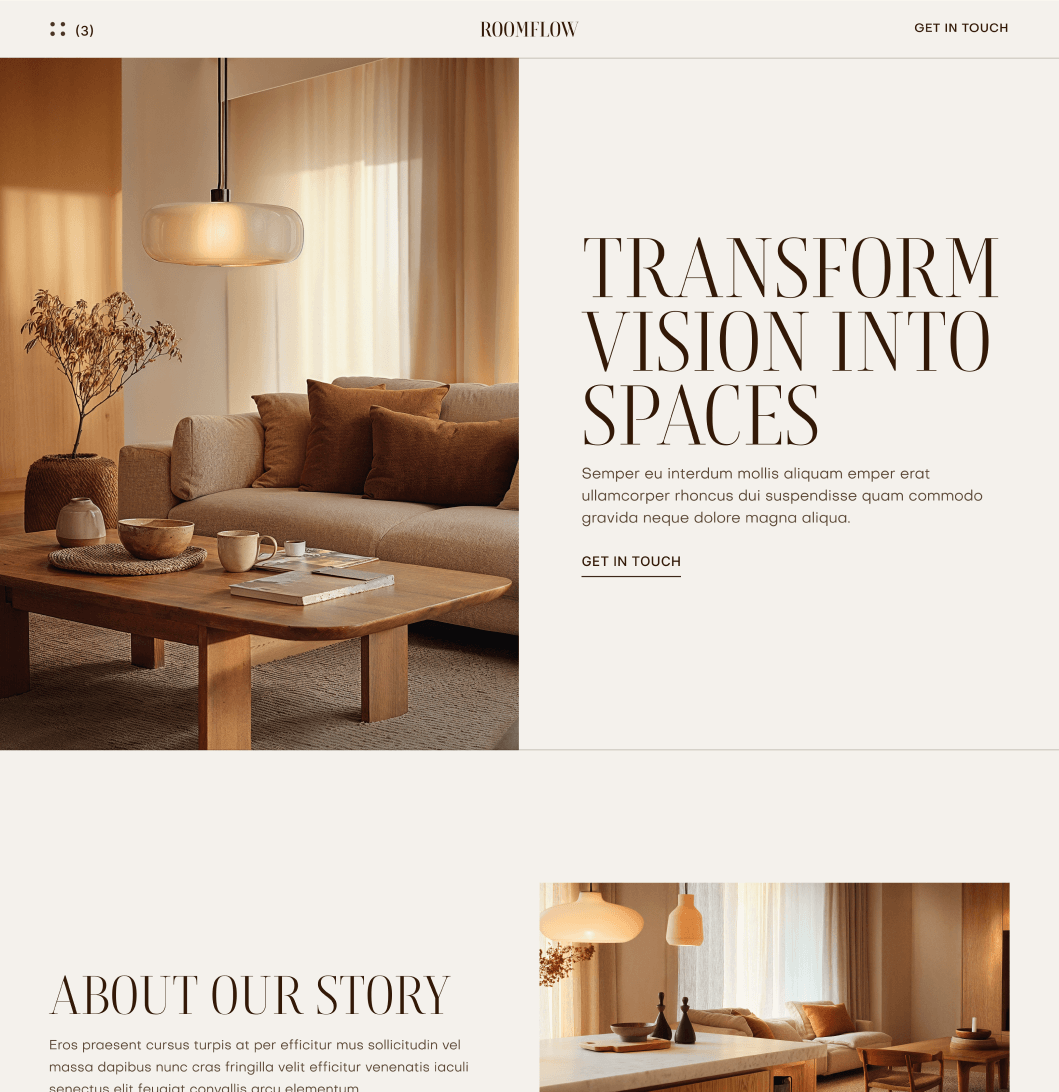 RoomFlow - Home V2 Main Page - Interior Design Webflow Template | BRIX Templates