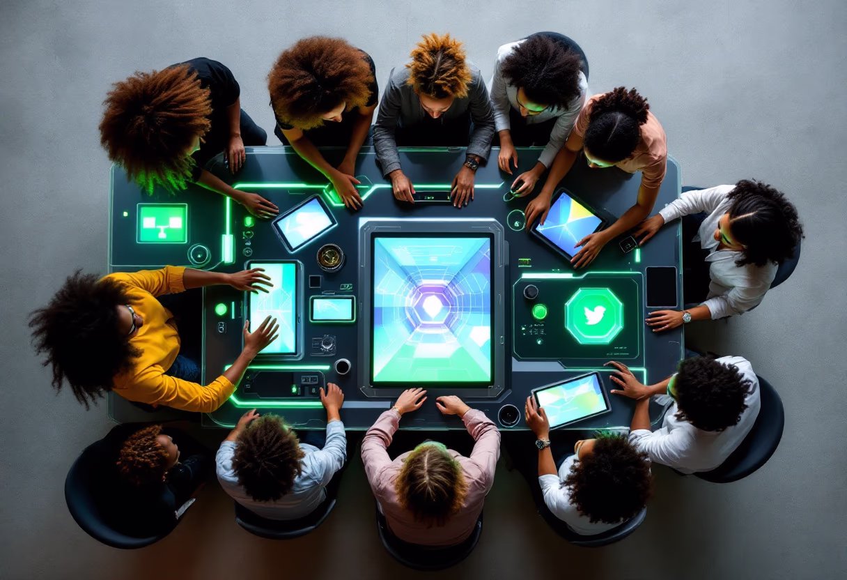 futuristic classroom setting