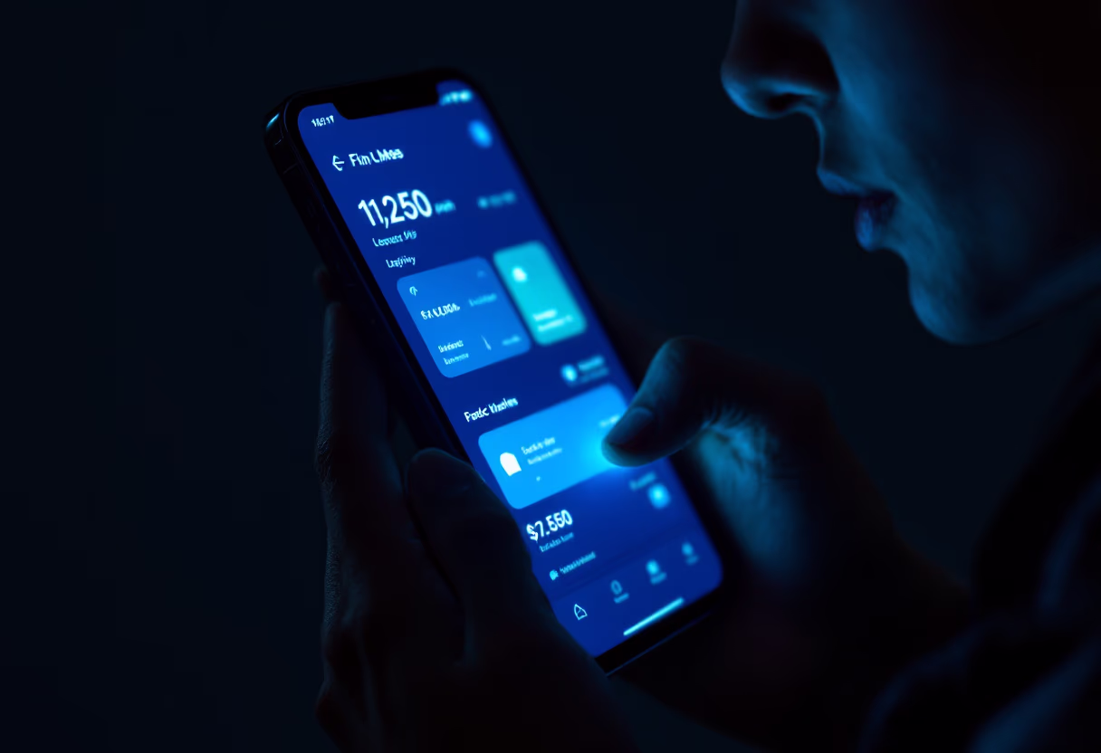 [interface] image of mobile app usage (for an ai fintech company)