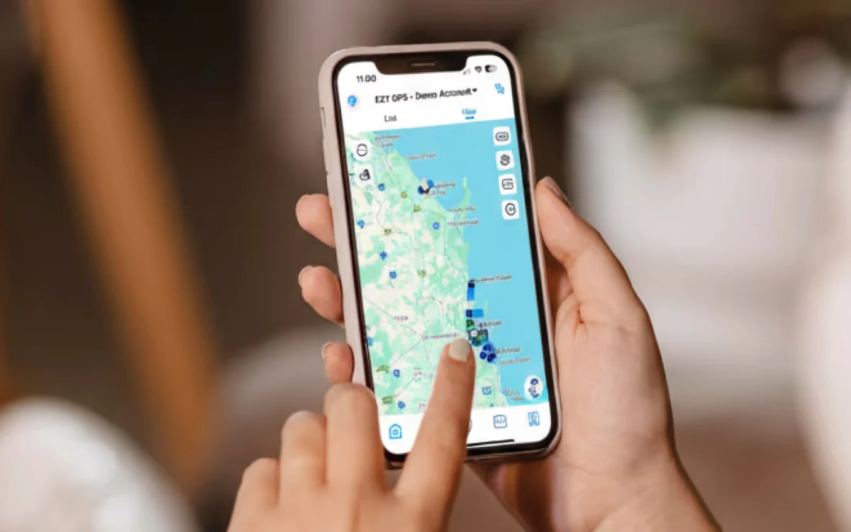 Using the EZY GPS app on a smartphone