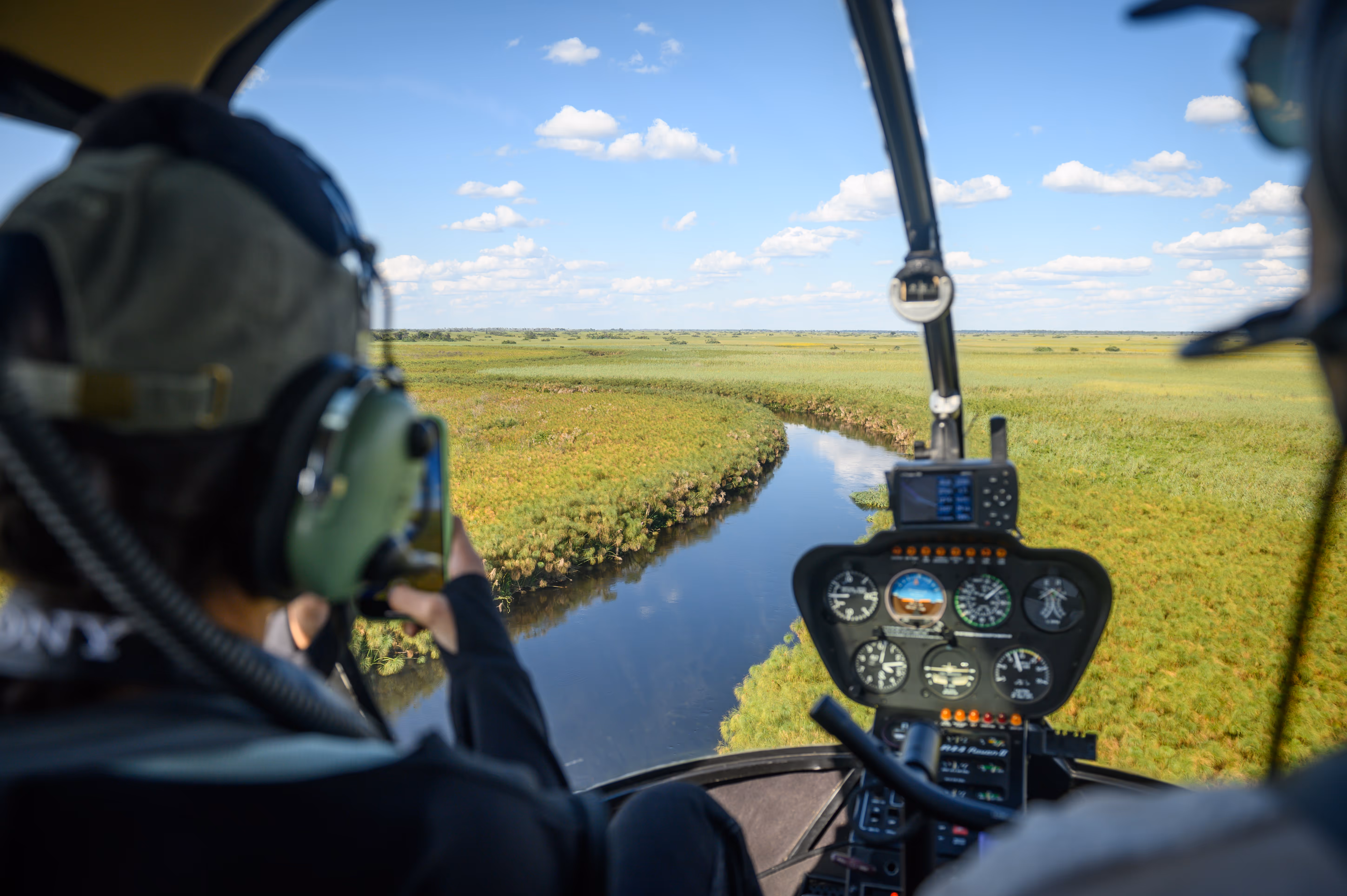 Helicopter Shot over Botswana