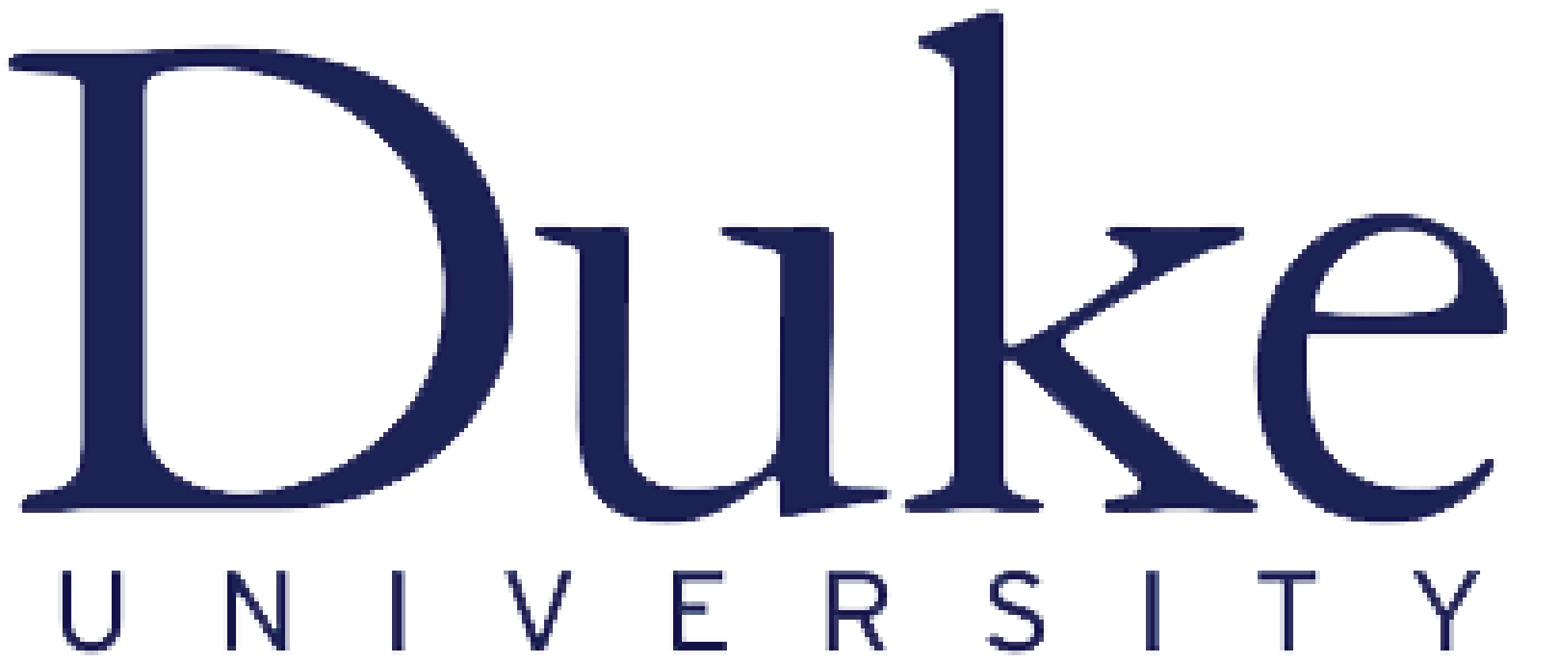 Duke University wordmark logo in dark blue serif font.