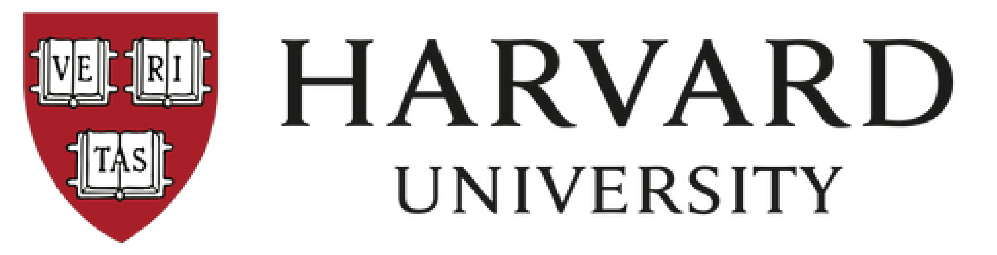 Harvard University shield with three open books displaying the word VERITAS.