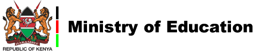 Coat of arms of Kenya next to the text 'Ministry of Education'.