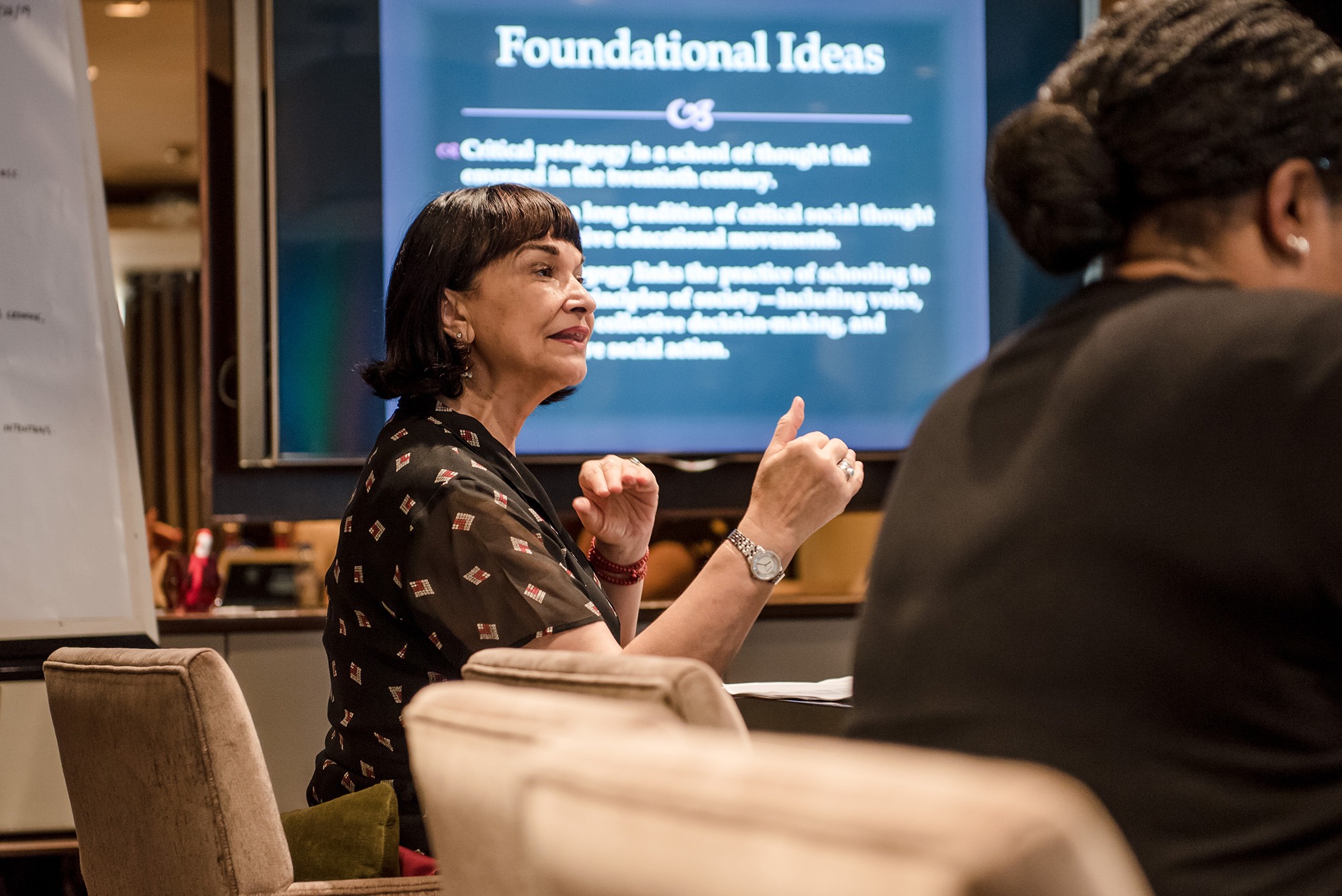 Dr. Antonia Darder laying the critical groundwork for the Network Learning Trip