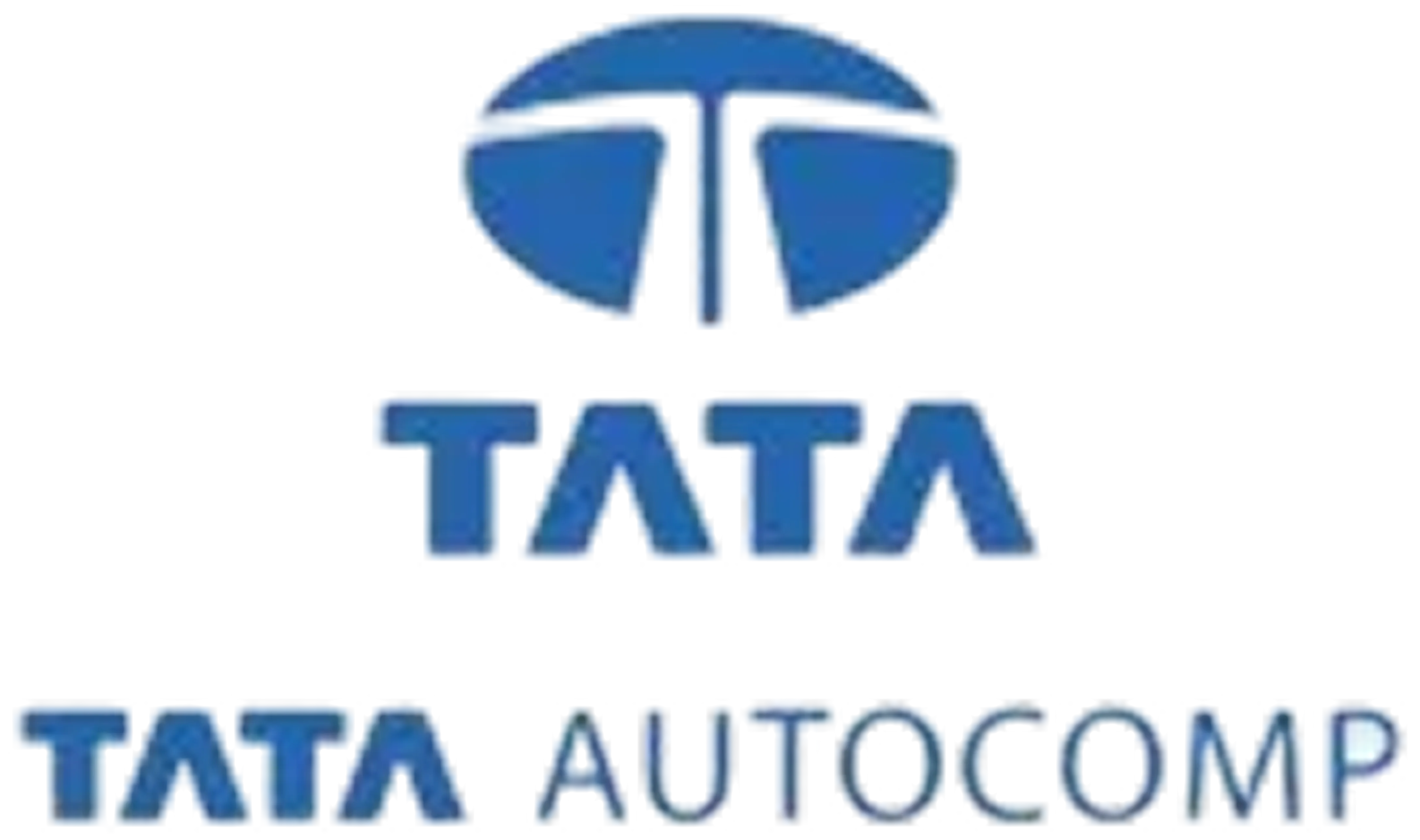 Tata AutoComp logo with stylized blue 'TATA' text and a circular emblem above it.