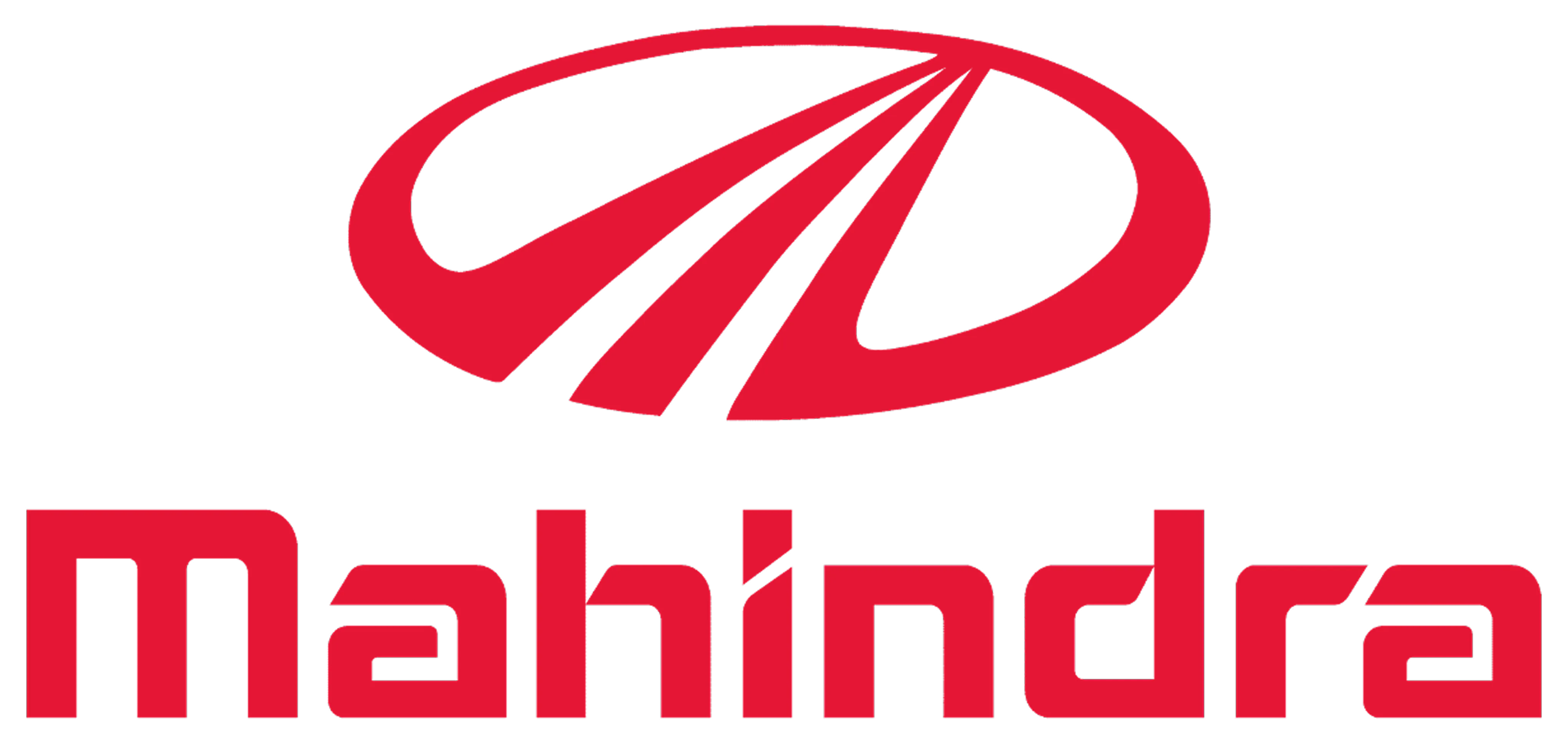 Mahindra company logo with stylized red emblem above red Mahindra text.