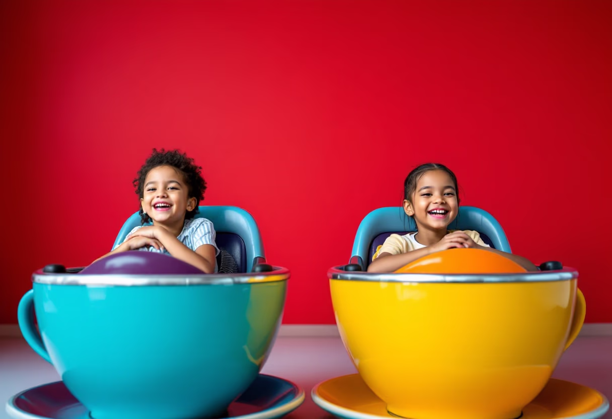 family-friendly ride at amusement park