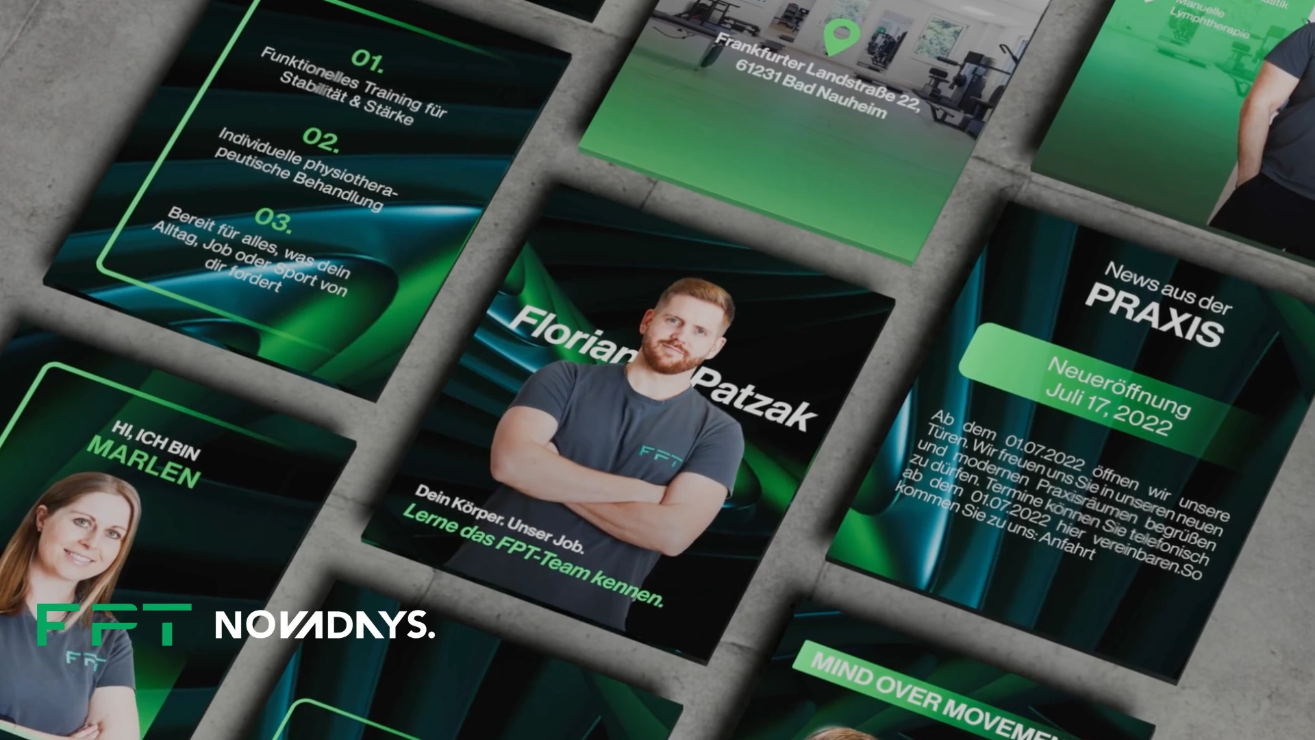 Social Media Content Physiotherapie Praxis – Vorstellung Team und Leistungen Florian Patzak