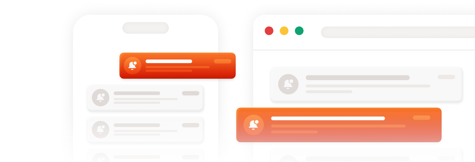 Side-by-side mobile and web interfaces with highlighted content cards, representing consistent, cross-platform digital experiences and personalized interactions across devices.
