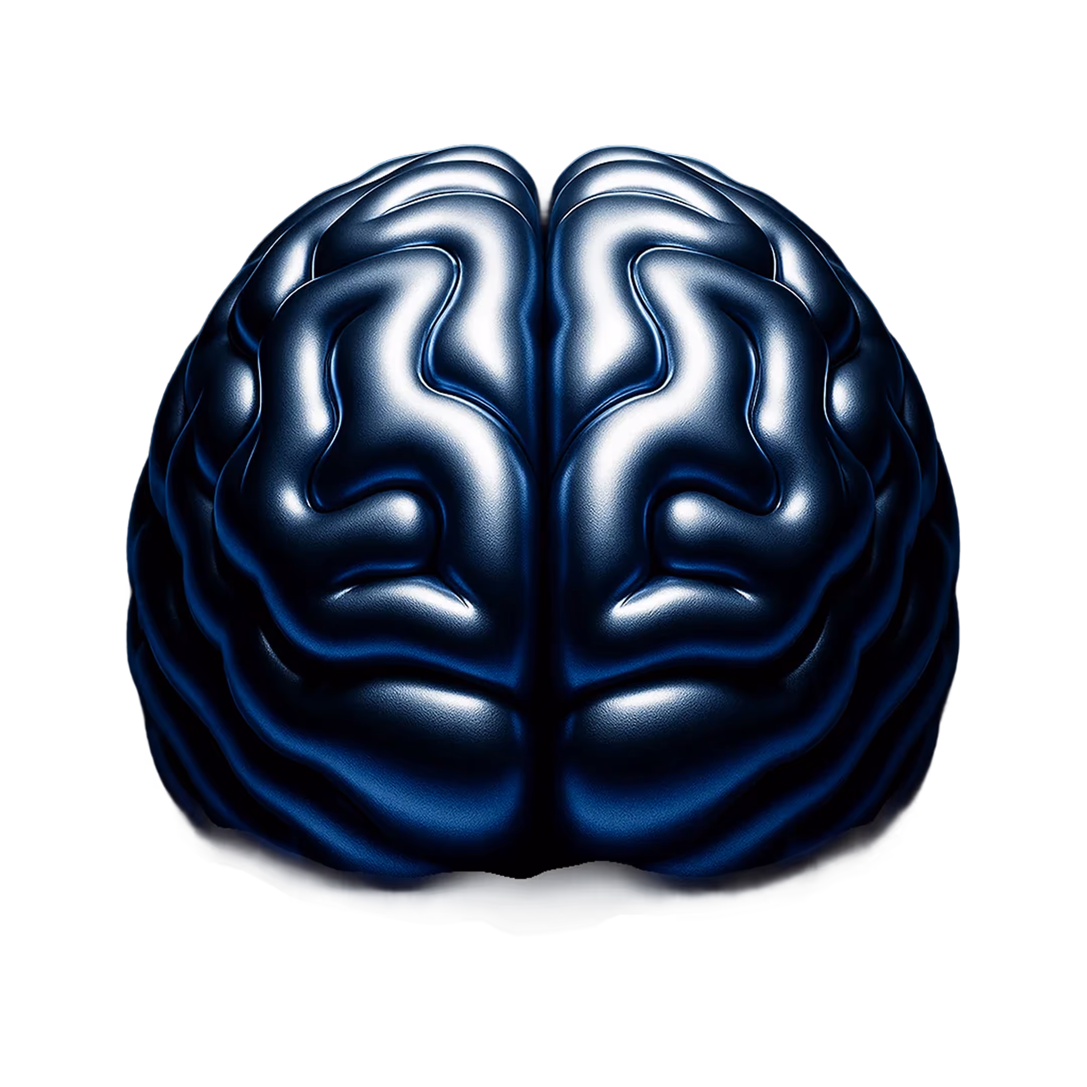 A hyper realistic image of a brain viewed from the front