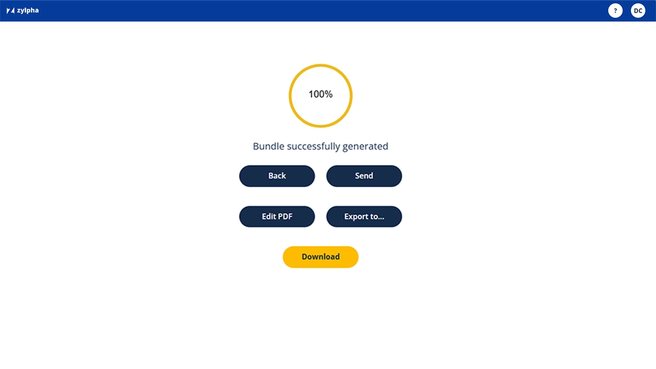 Screenshot of Zylpha Court bundling download page
