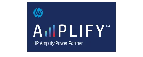 Logo des HP Amplify Power Partner-Programms.