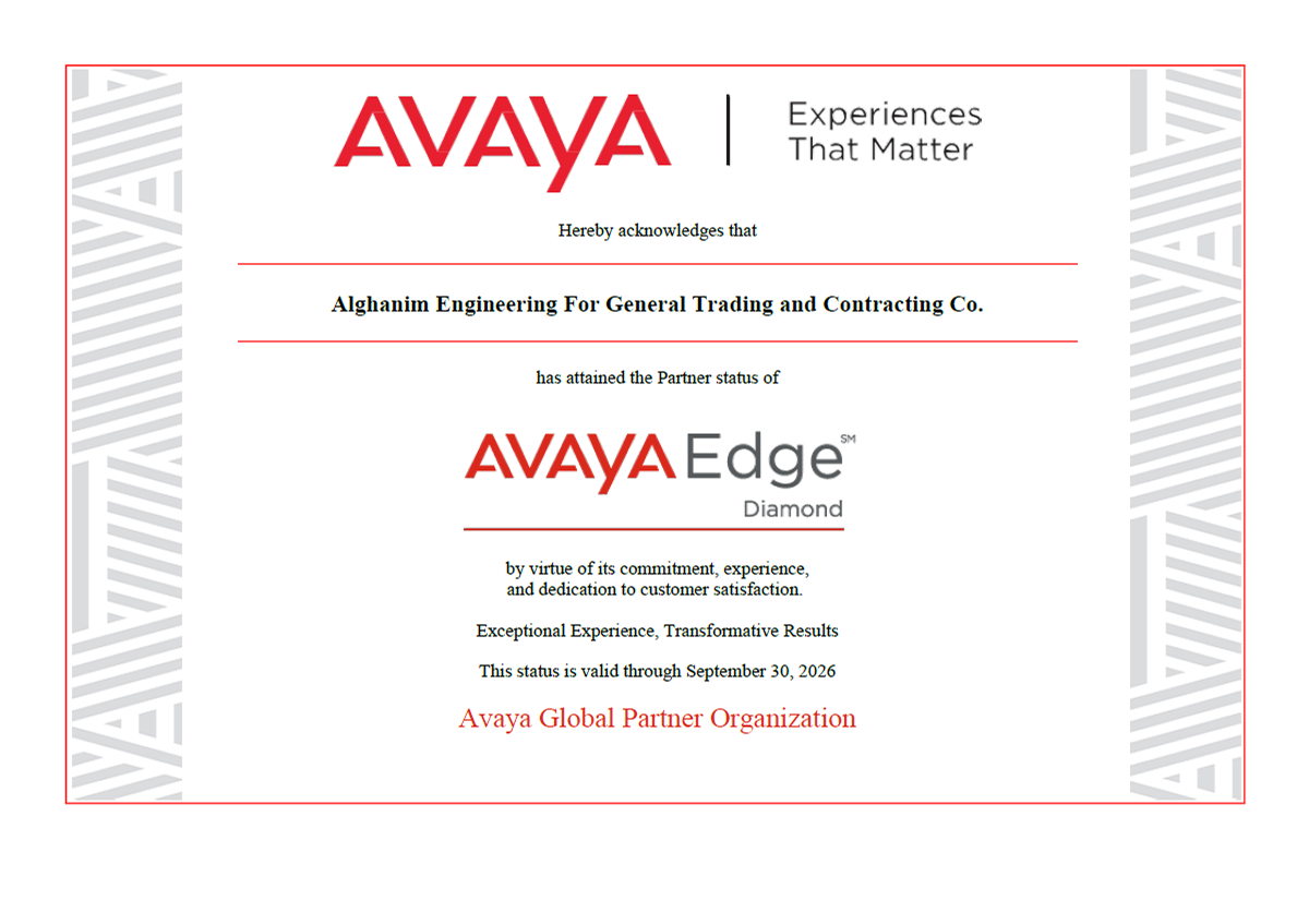 Avaya Certificate