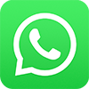 WhatsApp logo with a white speech bubble and phone icon on a green gradient background.