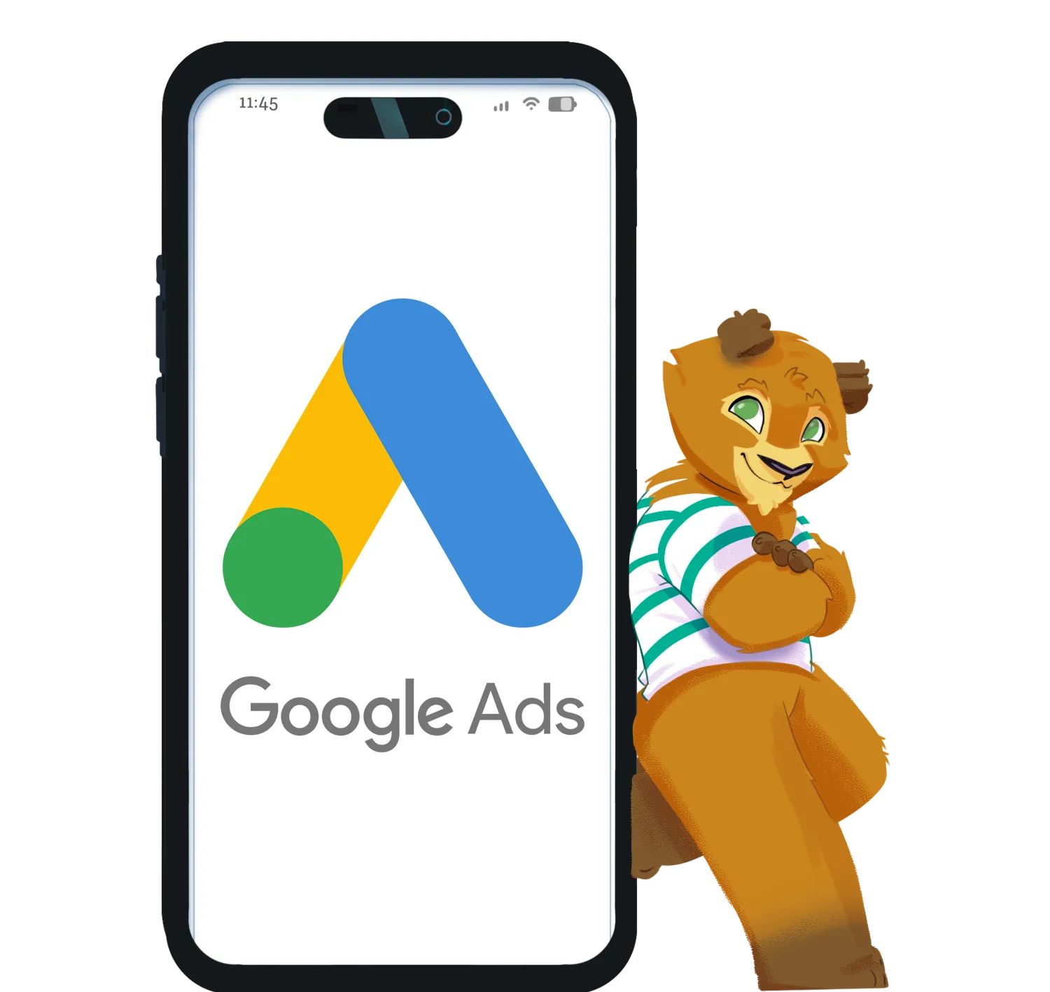 Mascotte Gildas de l'agence Grizzlead. Agence de marketing digital, google ads à Auray Morbihan