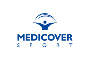 Medicover Sport logo with stylized human figure under curved lines above the text.