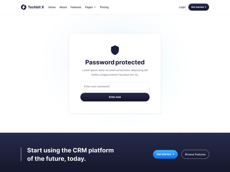 password protected page