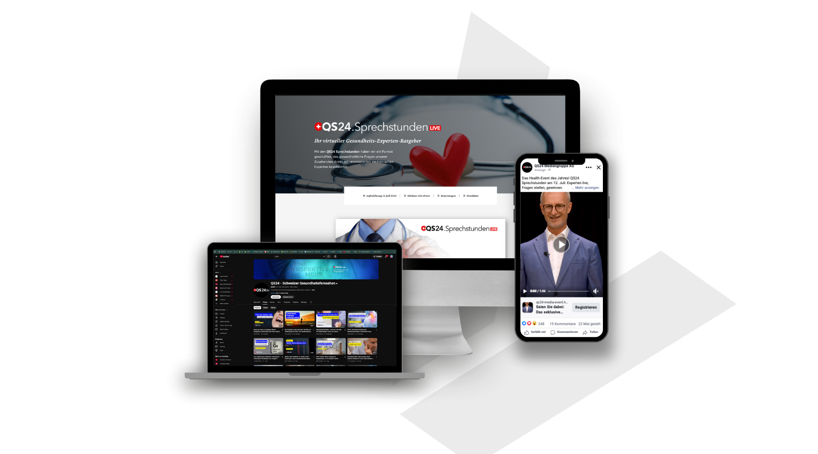 Mockup Kunde QS24TV Social Media Kampagne - Online Marketing Agentur Südostschweiz & Liechtenstein (Chur, Landquart, Sargans, Buchs, Rheintal, Vaduz)