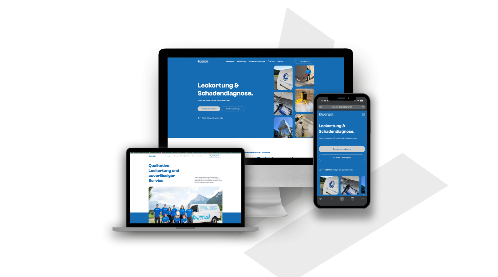 Mockup Website von Wenzel Leckortung - Webagentur Südostschweiz & Liechtenstein (Chur, Landquart, Sargans, Buchs, Rheintal, Vaduz)