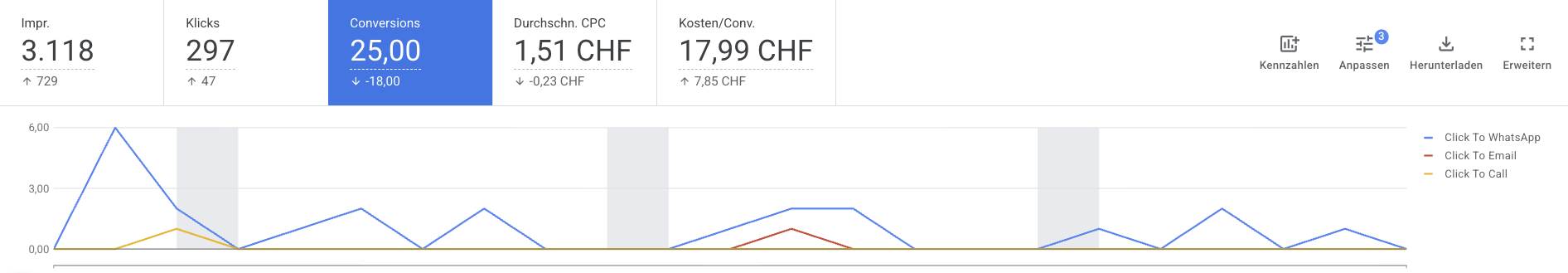 Google Ads Kampagnen-Auswertung für Fahrschule – Online Marketing Agentur generiert 297 Klicks, 25 Anfragen und Website-Traffic für Fahrvision Fahrschule.