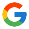 Google multicolored letter G logo.