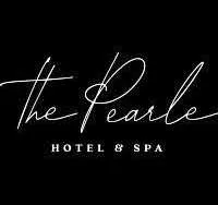 The Pearle Hotel & Spa logo with elegant script on a black background.