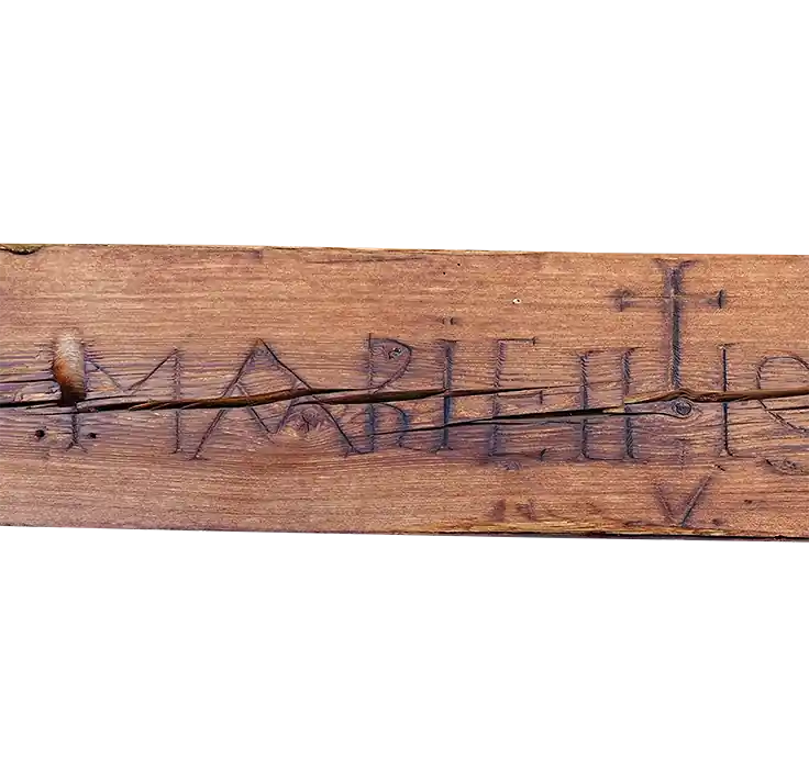 carved wood plank