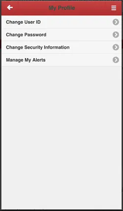 Android App my profile screen