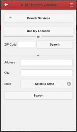 Android ATM/Branch locator screen