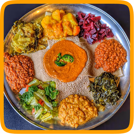 Injera plated nicely