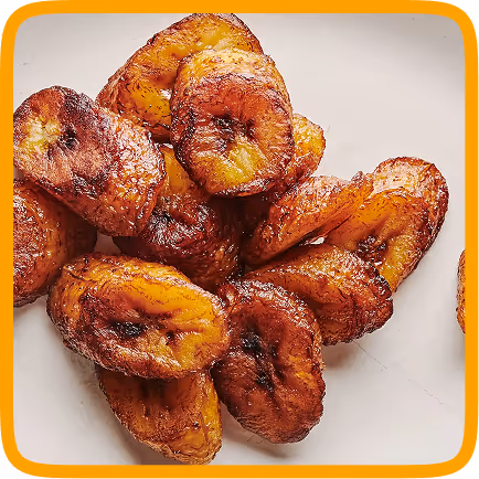Fried plantain to eat with the rice