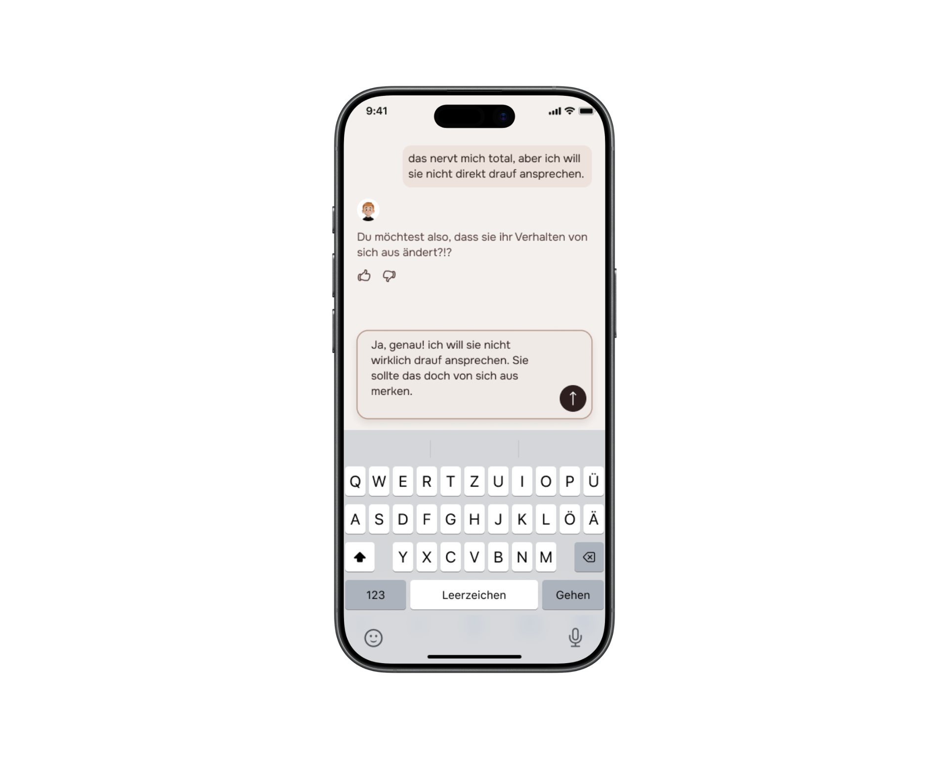 Chat Screenshot SPIRE Mental Health und Wellbeing