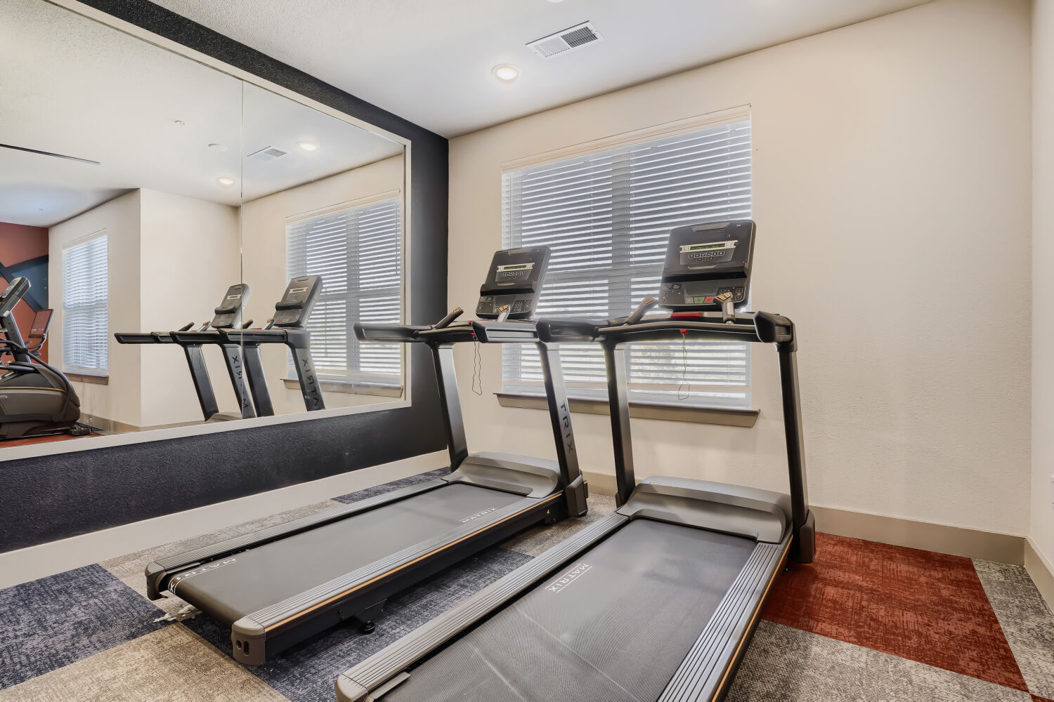 Gym with treadmills