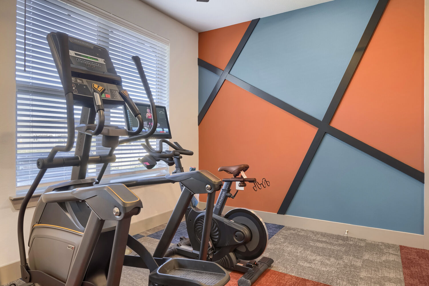 Gym with stationary bikes