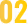 Yellow stylized number 02 on a plain white background.