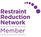 Restraint Reduction Network Member logo with purple text and dots.
