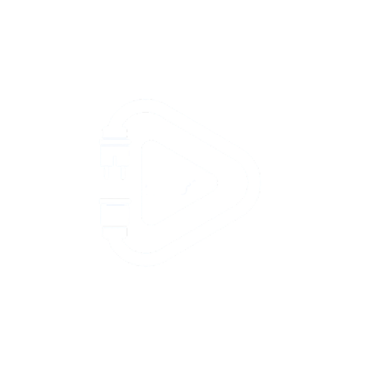 Icono blanco de un cable eléctrico formando un triángulo con un triángulo de reproducción en el centro.