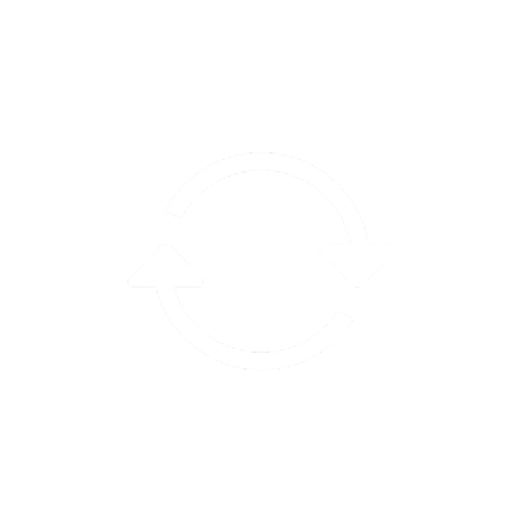 Icono de dos flechas blancas formando un círculo, indicando actualización o sincronización.
