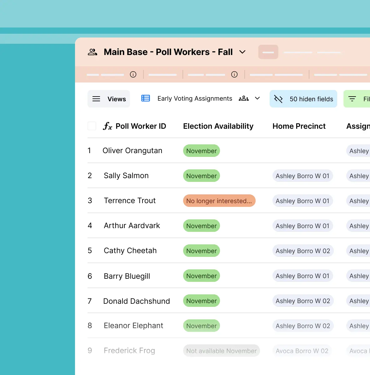 Automate poll worker location assignments based on availability