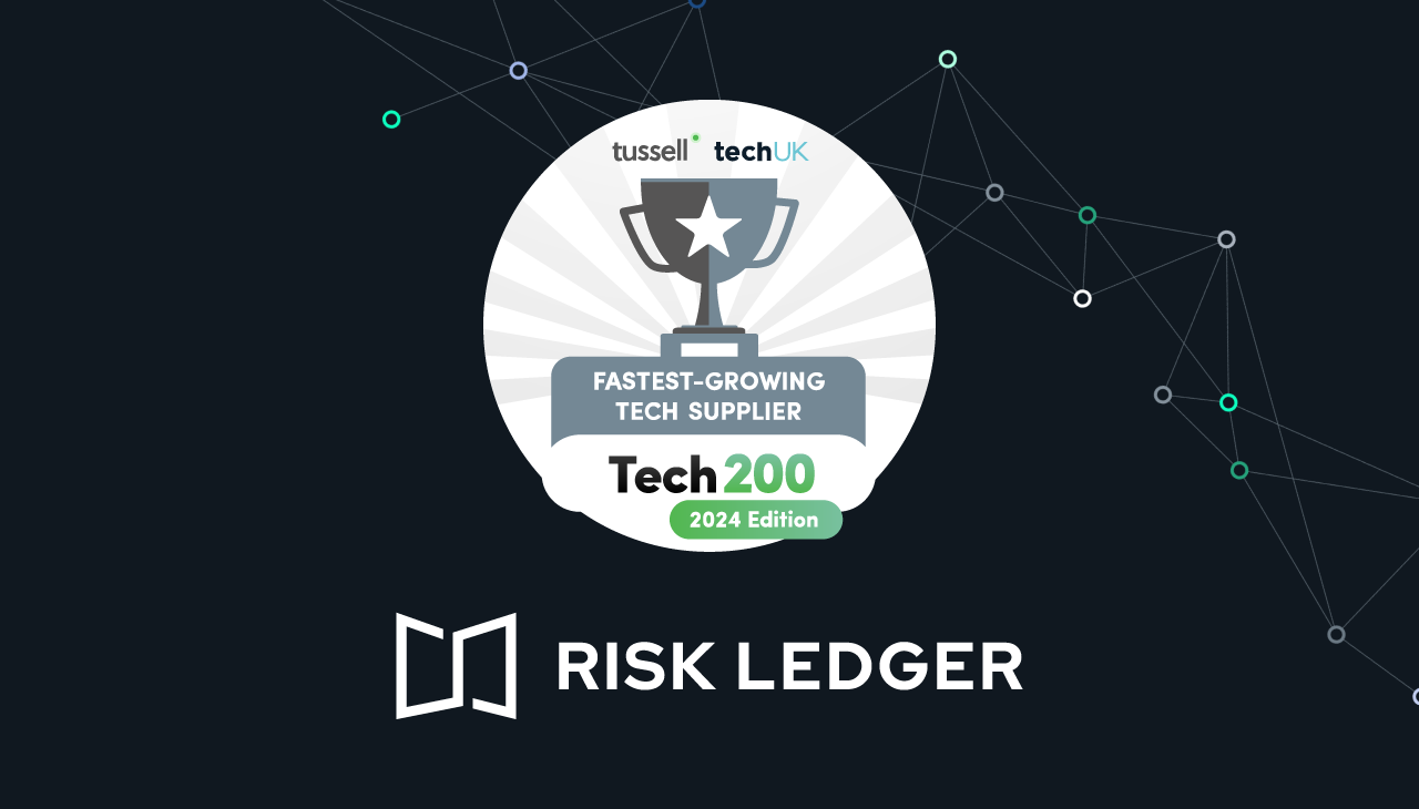 Risk Ledger Recognised in techUK and Tussell’s 4th Annual Tech200 Awards
