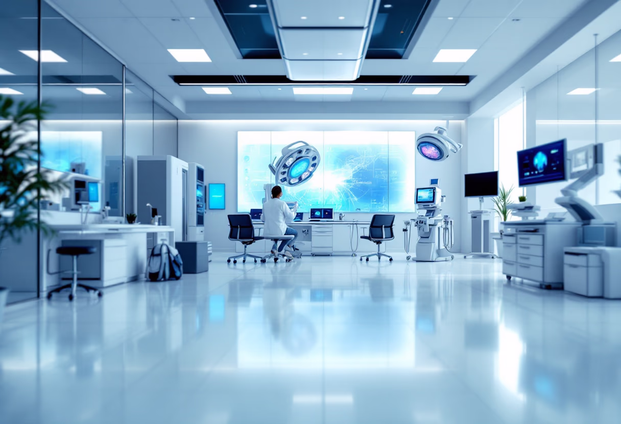 [background image] image of a medical team collaborating (for a ai healthcare company)