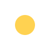 Yellow sun with white rays extending outward on a transparent background.